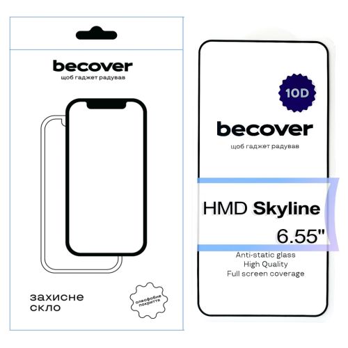 Стекло защитное BeCover HMD Skyline 10D Black (713573)