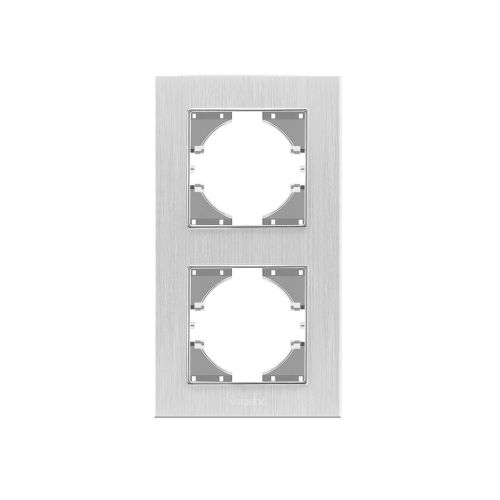 Рамка Videx BINERA сріблястий алюміній 2 пости (VF-BNFRA2V-SL)