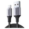 Дата кабель USB 2.0 AM to Lightning 2.0m US199 2.4A Black Ugreen (60158) - Зображення 1