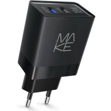 Зарядний пристрій MAKE 18W QC3.0+2.4A Black (MCW-322QBK)