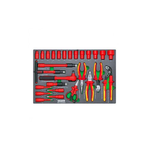 Набор инструментов Toptul электроизолированного в ложементе VDE 27шт. (тип D) (GED2764)