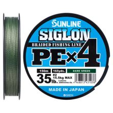 Шнур Sunline Siglon PE н4 150m 2.0/0.242mm 35lb/15.5kg Dark Green (1658.09.23)