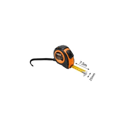 Рулетка Neo Tools 7.5мx25мм, с фиксатором сматывания (67-224)