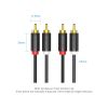 Кабель мультимедійний 2xRCA M to 2xRCA M 1.5m black Vention (BCMBG) - Зображення 1