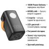 Батарея універсальна HOCO 60000mAh Astrum PD/100W, QC/3.0, LED lamp, Black (DB160 / 714724) - Зображення 3