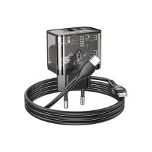 Зарядное устройство HOCO N34 Dazzling dual-port Black (6931474799180)