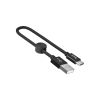Дата кабель USB 2.0 AM to USB-C 0.25m 3A nylon X35 black HOCO (6931474707451) - Зображення 1