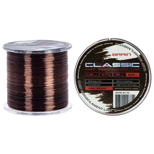 Леска Brain Classic Carp Line (dark brown) 600m 0.35mm 25lb 10.7kg (1858.81.16)