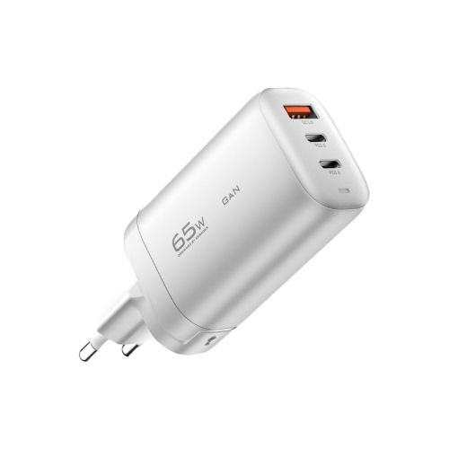 Зарядное устройство Essager 2xUSB-C + 1xUSB 65W GaN white (ECT2CA-MYB02)