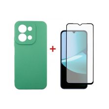 Чехол для мобильного телефона Dengos Soft Kit for Xiaomi Redmi 15C case + glass Mint (DG-KM-167)
