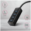 Концентратор AXAGON USB 3.1 to 4xUSB 3.0 1.2m black (HUE-M1AL) - Изображение 1