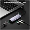 Концентратор Ugreen USB3.0 Type-C to USB 3.0x3/RJ45/ CM236 (60718) - Изображение 1
