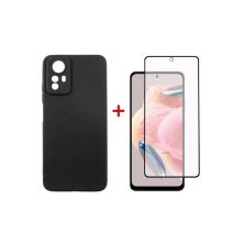 Чехол для мобильного телефона Dengos Kit for Xiaomi Redmi Note 12s case + glass (Black) (DG-KM-45)