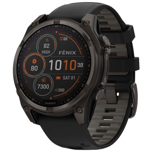 Смарт-годинник Garmin fenix 8 47mm,Saph Solar,CrbnGry Ti/Blk,Blk/PblGryBnd (010-02906-11)