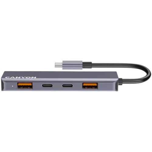 Концентратор Canyon hub DS-18 5in1 USB-C Grey (CNS-TDS18)