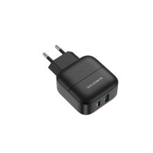 Зарядное устройство BOROFONE BA46A Premium 1xUSB-C PD + 1xUSB QC3.0 18W Black (6931474727336)