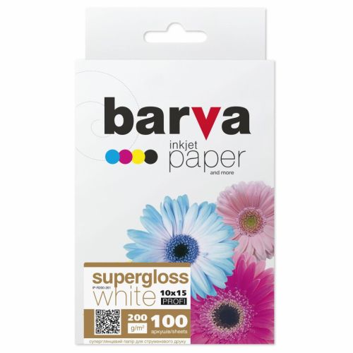 Фотобумага Barva 10x15, 200 g/m2, PROFI, 100арк, supergloss (R200-261)