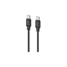 Дата кабель USB-C to USB-C 1.0m Glow 60W black 2E (2E-CCCC-BL)
