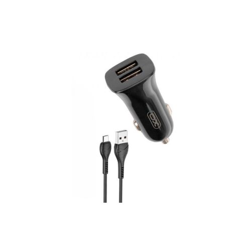 Зарядний пристрій XO TZ10 2.4A/2 USB + Micro USB Black (XO-TZ10-MC-BK)