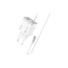 Зарядное устройство Promate icharge-pdqc3 Lightning PD20W + USB-A QC3.0 White (icharge-pdqc3.white)