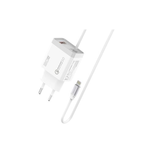 Зарядное устройство Promate icharge-pdqc3 Lightning PD20W + USB-A QC3.0 White (icharge-pdqc3.white)