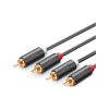 Кабель мультимедійний 2xRCA M to 2xRCA M 1.5m AV104 black Ugreen (10517) - Зображення 2