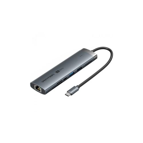 Концентратор VENTION USB-C 9-in-1 HDMI 60Hz + 2xUSB 3.0 + RJ45 + SD/TF + 3.5mm + PD 100W (TGVHB)