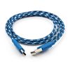 Дата кабель USB 2.0 AM to Type-C 2color nylon 1m blue Vinga (VCPDCTCNB31B) - Изображение 1