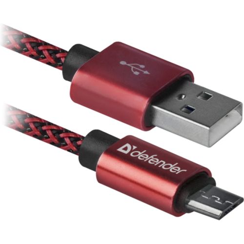 Дата кабель USB 2.0 AM to Micro 5P 1.0m USB08-03T red Defender (87801)