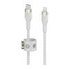 Дата кабель USB-С to Lightning 1.0m BRAIDED SILICONE white Belkin (CAA011BT1MWH) - Зображення 1