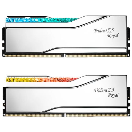 Модуль памяти для компьютера DDR5 32GB (2x16GB) 7600 MHz Trident Z5 Royal Silver G.Skill (F5-7600J3646G16GX2-TR5S)