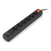Мережевий подовжувач REAL-EL RS-PROTECT 605 3m, black (EL122300041) - Зображення 1