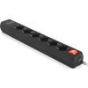 Мережевий подовжувач REAL-EL RS-PROTECT 605 3m, black (EL122300041) - Зображення 2