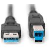 Дата кабель USB 3.0 AM/BM 1.8m black Digitus (AK-300115-018-S) - Зображення 1