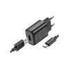 Зарядное устройство HOCO C134A USB + cable USB to USB-C 2.4A black (6942007621359) - Изображение 1