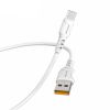 Дата кабель USB 2.0 AM to USB-C 1.0m 2.4A silicone white Denmen (DM-D06T-WH) - Изображение 1