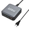 Зарядний пристрій XoKo 1xUSB-С PD100W + 1xUSB-С PD45W + 2xUSB-С PD20W + 2xUSB QC18W 220W GaN (QC-220) - Зображення 2