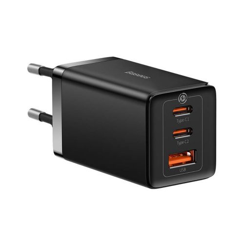 Зарядное устройство Baseus 2xUSB-C 65W + 1xUSB GaN + cable USB-C to USB-C 100W 1.0m black (CCGP120201)