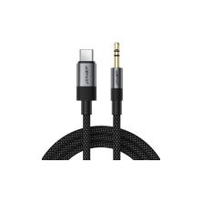 Кабель мультимедийный USB-C to 3.5mm M 0.15m black Acefast (6974316285274)