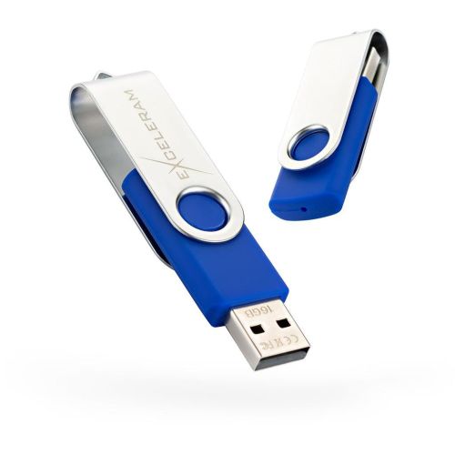 USB флеш накопитель eXceleram 16GB P1 Series Silver/Blue USB 2.0 (EXP1U2SIBL16)