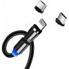 Дата кабель USB 2.0 AM to Lightning + Micro 5P + Type-C 1.0m Magnetic Ro ColorWay (CW-CBUU037-BK) - Зображення 3