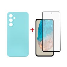 Чехол для мобильного телефона Dengos Samsung Galaxy M35 5G Soft + glass Ice Blue (DG-KM-107)