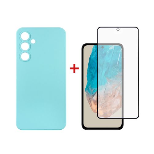 Чохол до мобільного телефона Dengos Samsung Galaxy M35 5G Soft + glass Ice Blue (DG-KM-107)