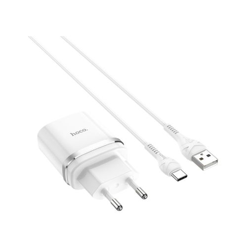 Зарядное устройство HOCO C12Q Smart USB QC3.0 + cable USB to USB-C 18W White (6931474716309)