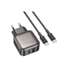 Зарядний пристрій BOROFONE BAS53A Absolute USB-C PD20W + cable USB-C to USB-C Black (6941991116193)