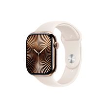 Смарт-часы Apple Watch Series 10 GPS + Cellular 46mm Gold Titanium Case with Starlight Sport Band - M/L (MWYY3QH/A)