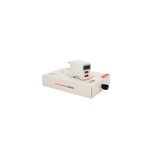 Зарядний пристрій iKAKU KSC-180 2xUSB 2.4A digital display White (KSC-180-CHUANGNENG)