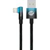 Дата кабель USB 2.0 AM to Lightning 1.0m 2.4A 90° corner black/blue Baseus (CAVP000021) - Зображення 1
