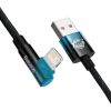 Дата кабель USB 2.0 AM to Lightning 1.0m 2.4A 90° corner black/blue Baseus (CAVP000021) - Зображення 2