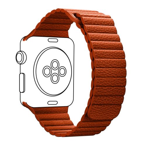 Ремешок для смарт-часов Armorstandart Leather Loop для Apple Watch 42 (Series 11-10)/41/40/38 Orange (ARM57838)